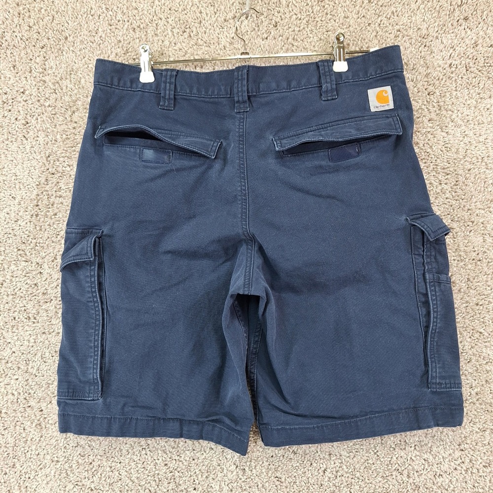 Carhartt Cargo Shorts Mens 36 Navy Rugged Flex Relaxed Fit Canvas Cargo Work - Picture 5 of 11